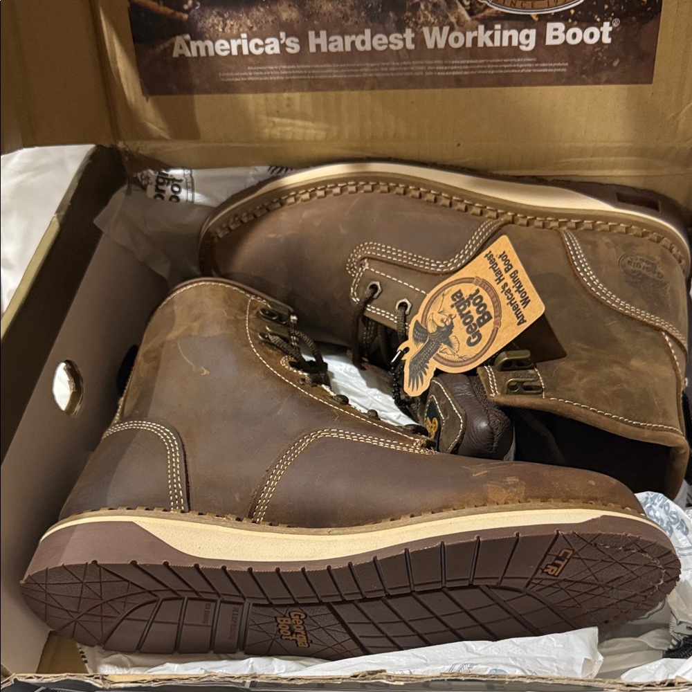 Georgia Boot Men's Dark Brown Leather Boots